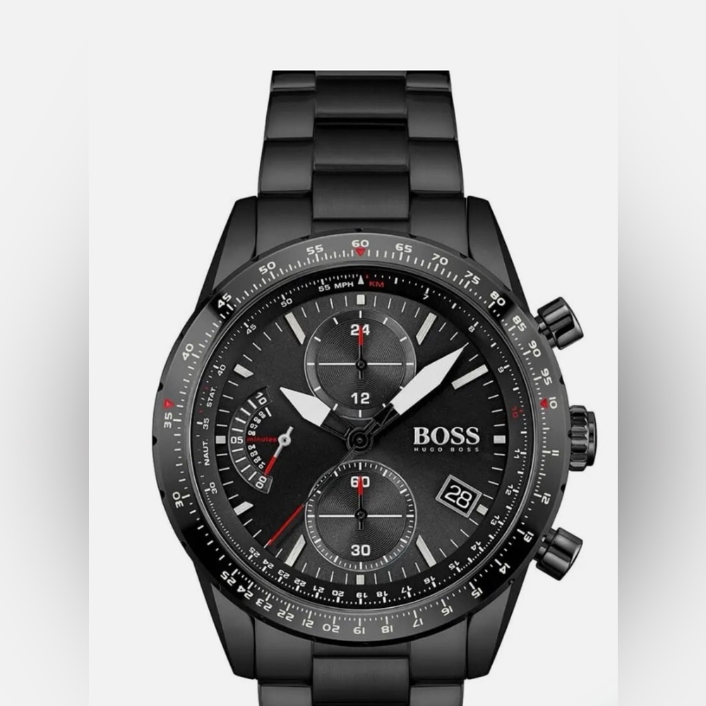 Hugo Boss Men's Watch gun metal black chronograph watch